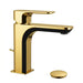 miscelatore monocomando MINERVA per lavabo con scarico in finitura oro lucido