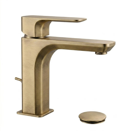 miscelatore per lavabo Minerva con scarico in finitura vecchio ottone opaco