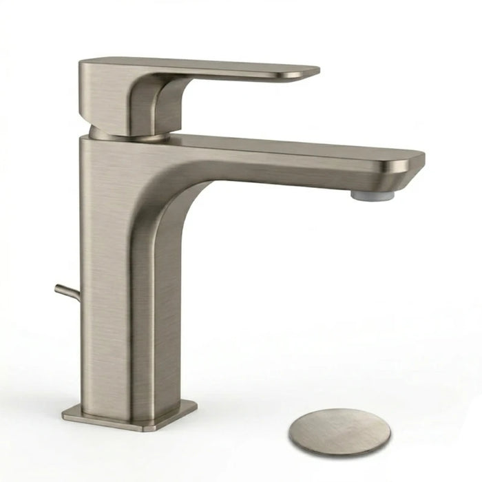 miscelatore per lavabo Minerva con scarico in finitura visual inox