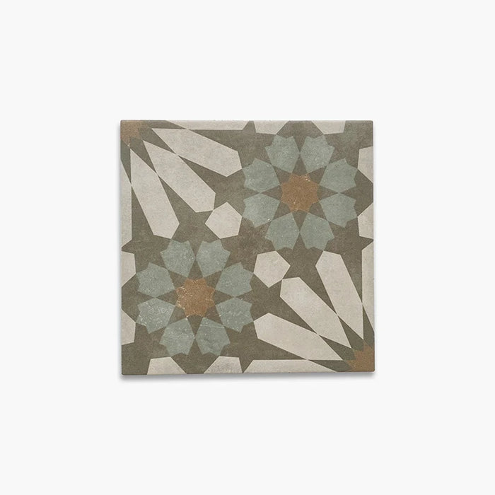 Dettaglio Piastrella da pavimento e rivestimento in gres porcellanato serie Talé di Savoia Italia, Decoro effetto cementina Ustica formato 21x21