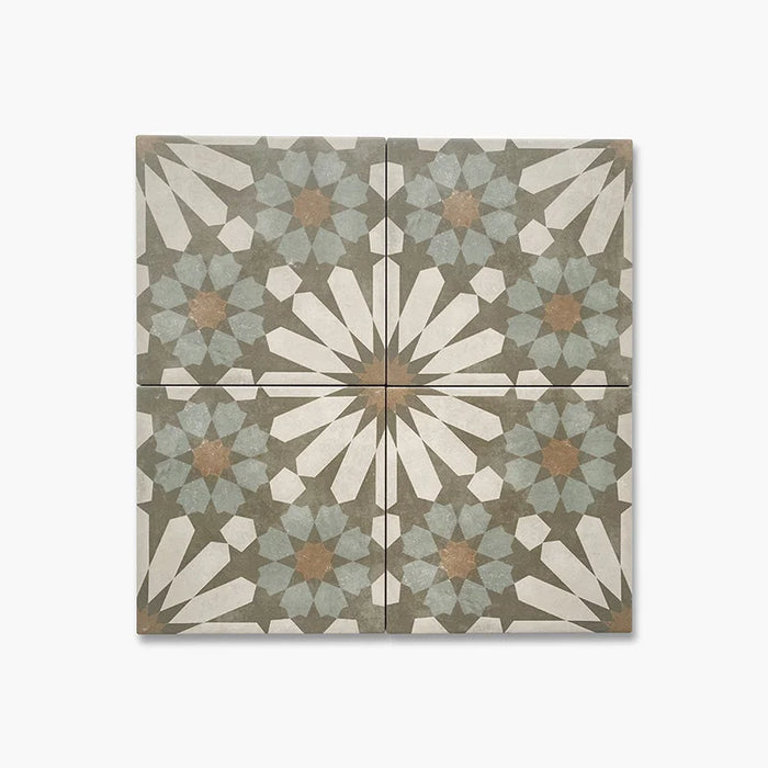 Dettaglio Piastrella da pavimento e rivestimento in gres porcellanato serie Talé di Savoia Italia, Decoro effetto cementina Ustica formato 21x21