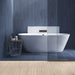 Bagno moderno con piastrelle in gres porcellanato effetto legno della collezione Technicolor di 41zero42, formato 5x37, colore Denim