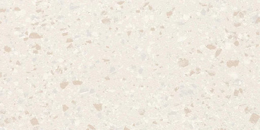 Dettaglio piastrella in gres porcellanato effetto graniglia e marmetta della Collezione terrazzotech di Casalgrande, formato 30x60 cm, colore Beige