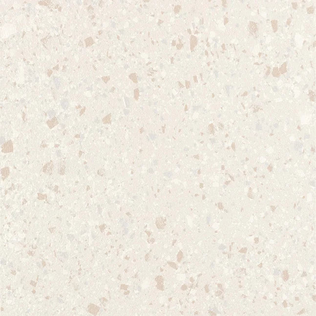 Dettaglio piastrella in gres porcellanato levigato effetto graniglia e marmetta della Collezione terrazzotech di Casalgrande, formato 60x60 cm, colore Beige