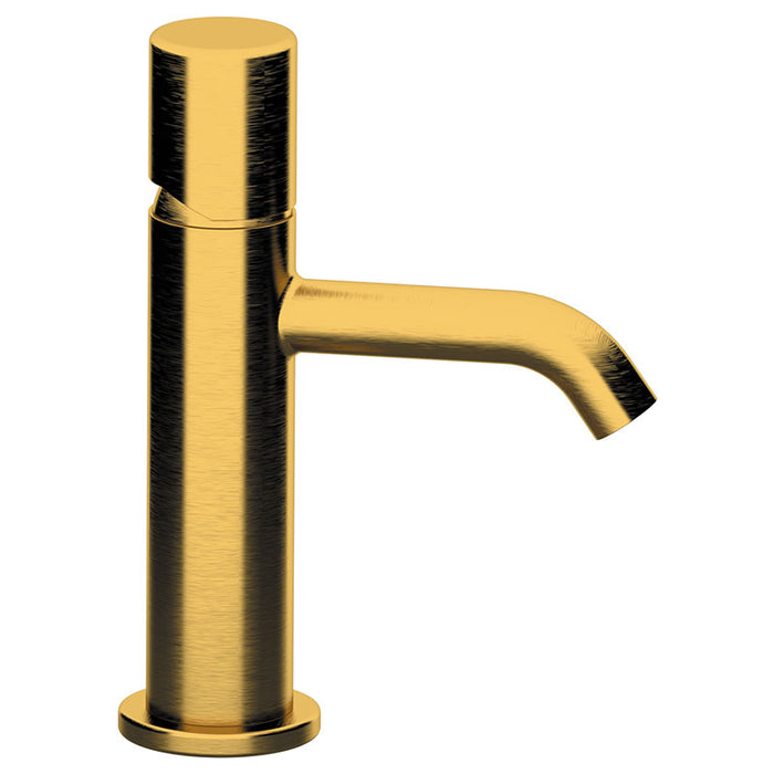 miscelatore per lavabo trilogy senza scarico di Daniel Rubinetterie in finitura oro spazzolato