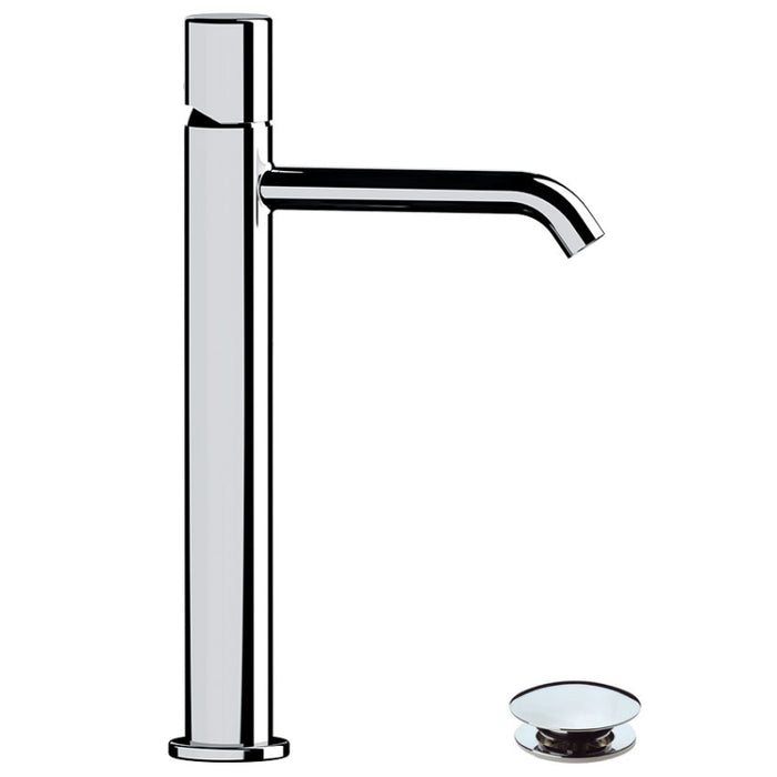 miscelatore lavabo alto della serie trilogy di daniel rubinetterie con scarico click clack