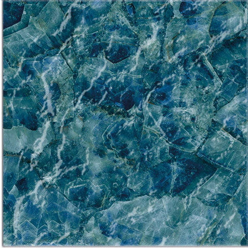 Dettaglio piastrella per pavimento e rivestimento in gres porcellanato effetto pietra spaziale. Collezione Swimming Planet di Ceramica Valsecchia, formato 15x15, Venus blue