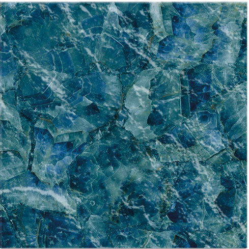 Dettaglio piastrella per pavimento e rivestimento in gres porcellanato effetto pietra spaziale. Collezione Swimming Planet di Ceramica Valsecchia, formato 15x15, Venus blue