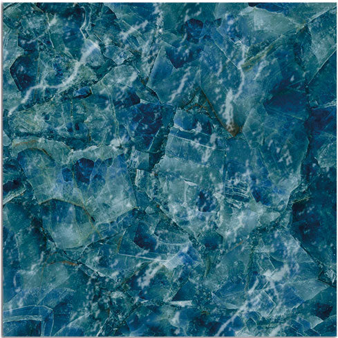 Dettaglio piastrella per pavimento e rivestimento in gres porcellanato effetto pietra spaziale. Collezione Swimming Planet di Ceramica Valsecchia, formato 15x15, Venus blue