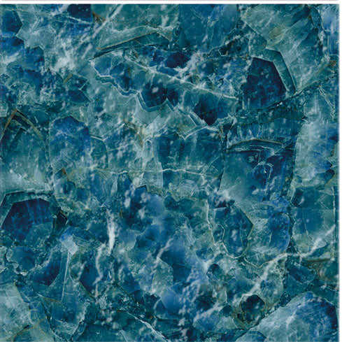 Dettaglio piastrella per pavimento e rivestimento in gres porcellanato effetto pietra spaziale. Collezione Swimming Planet di Ceramica Valsecchia, formato 15x15, Venus blue