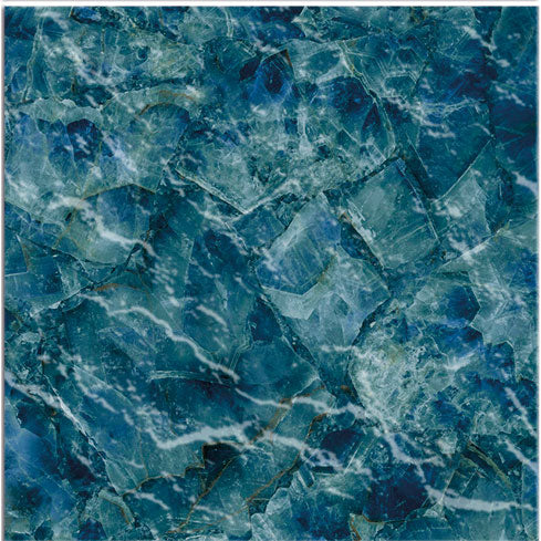 Dettaglio piastrella per pavimento e rivestimento in gres porcellanato effetto pietra spaziale. Collezione Swimming Planet di Ceramica Valsecchia, formato 15x15, Venus blue
