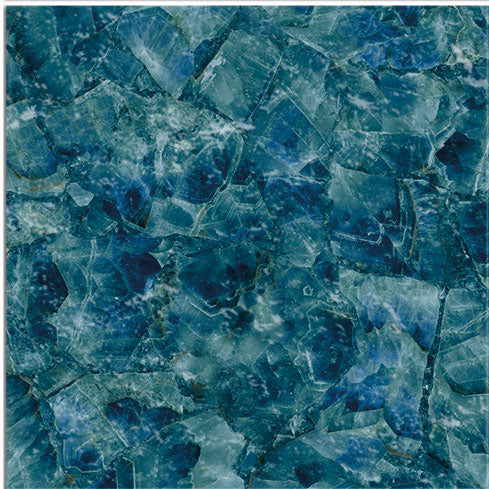 Dettaglio piastrella per pavimento e rivestimento in gres porcellanato effetto pietra spaziale. Collezione Swimming Planet di Ceramica Valsecchia, formato 15x15, Venus blue