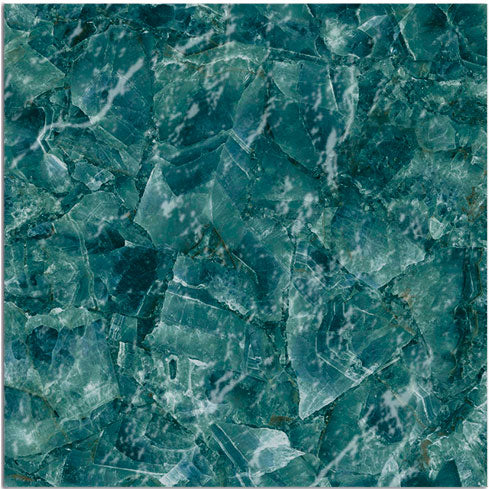 Dettaglio piastrella per pavimento e rivestimento in gres porcellanato effetto pietra spaziale. Collezione Swimming Planet di Ceramica Valsecchia, formato 15x15, Venus Emerald