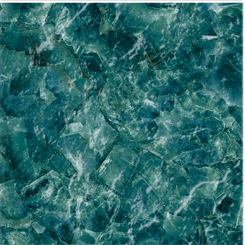 Dettaglio piastrella per pavimento e rivestimento in gres porcellanato effetto pietra spaziale. Collezione Swimming Planet di Ceramica Valsecchia, formato 15x15, Venus Emerald