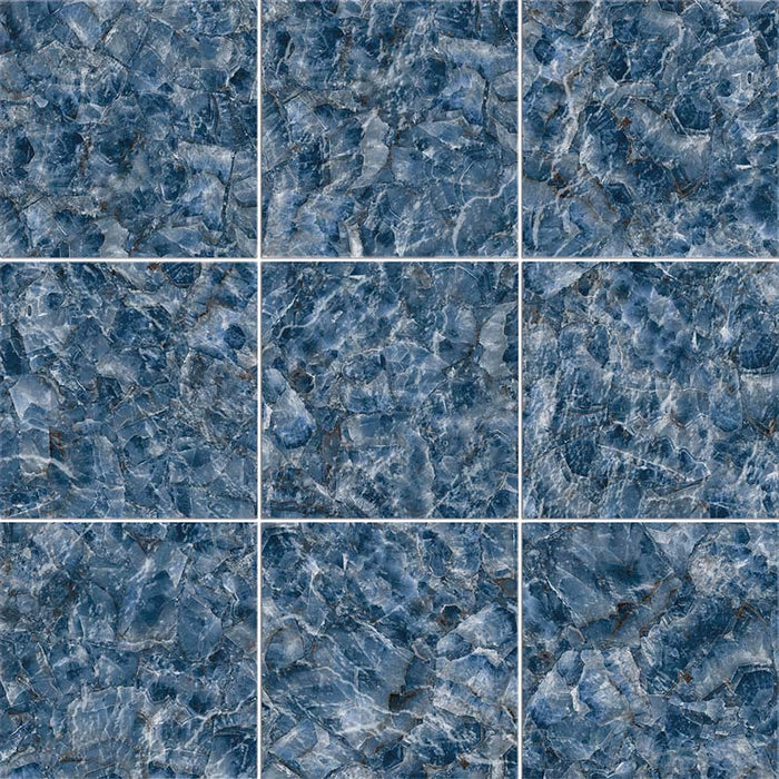 Dettaglio piastrella per pavimento e rivestimento in gres porcellanato effetto pietra spaziale. Collezione Swimming Planet di Ceramica Valsecchia, formato 15x15, Venus sky