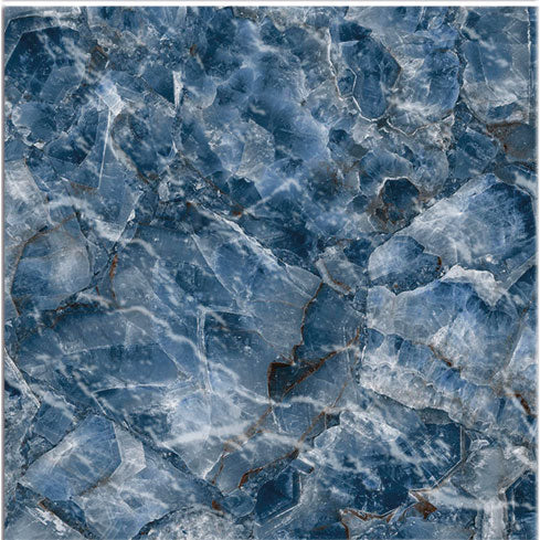 Dettaglio piastrella per pavimento e rivestimento in gres porcellanato effetto pietra spaziale. Collezione Swimming Planet di Ceramica Valsecchia, formato 15x15, Venus sky