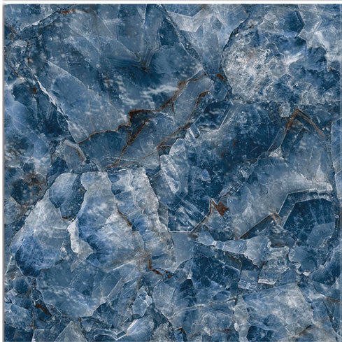 Dettaglio piastrella per pavimento e rivestimento in gres porcellanato effetto pietra spaziale. Collezione Swimming Planet di Ceramica Valsecchia, formato 15x15, Venus sky