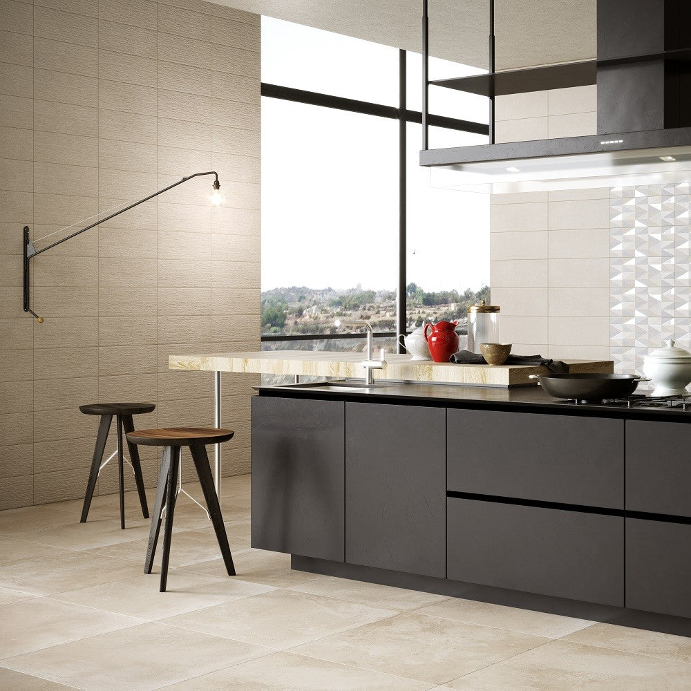 Herberia Ceramica Dust Beige 20x50 Piastrelle Effetto Cemento ...