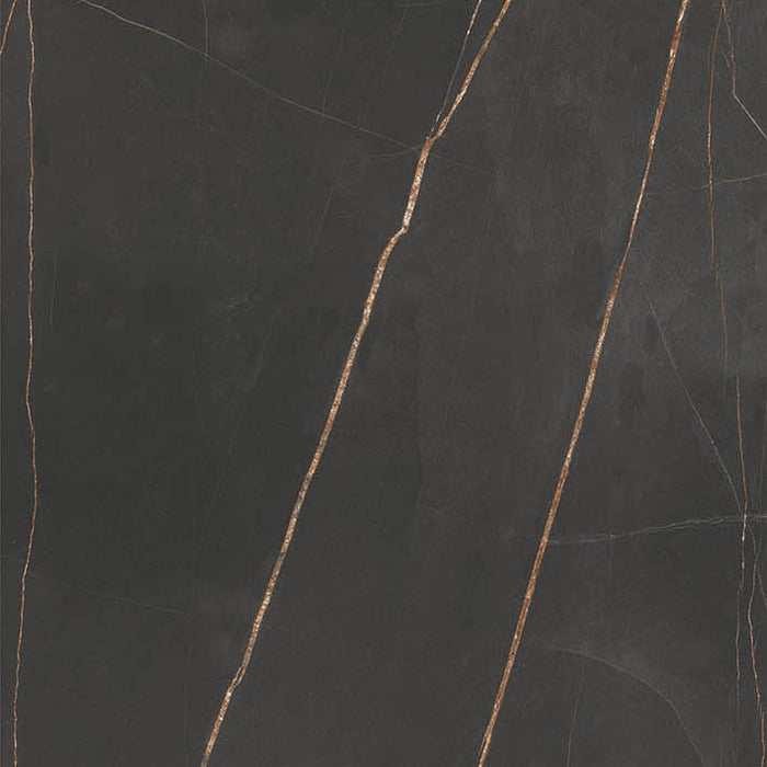 Dettaglio Piastrella da pavimento e rivestimento in gres porcellanato effetto marmo lucido serie Marmi pregiati di Herberia Ceramiche, colore Sahara Noir formato 60x60 4