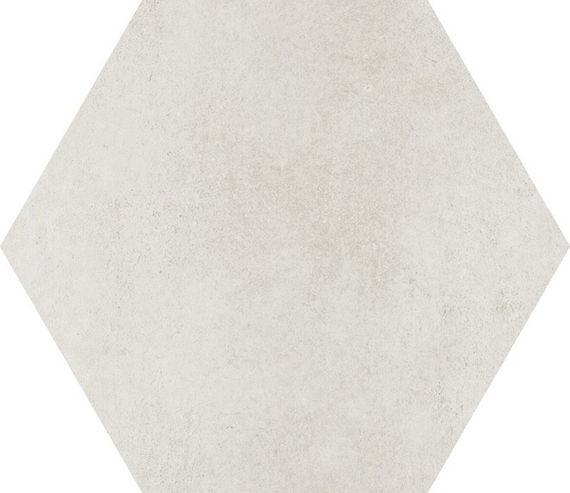 Dettaglio piastrella in gres porcellanato effetto cemento esagonale. Collezione Domus di Savoia Ceramiche, Colore Sabbia formato 40x35