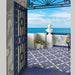 Terrazzo con vista sul mare. stile mediterraneo. pavimento in gres porcellanato antiscivolo R11 serie vietri di savoia italia. decoro rosebery 22x22